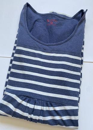 Женское платье темно синее в белую полоску британского бренда tu clothing котоновое размер s m