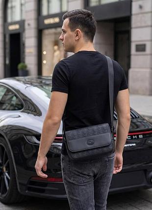 Мужская сумка lacoste через плечо, мужская барсетка лакоста черная, сумка мессенджер lacoste