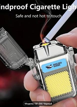Многофункциональный фонарик зажигалка smiling shark t2 аккумуляторный usb светильник led лампа прикурка