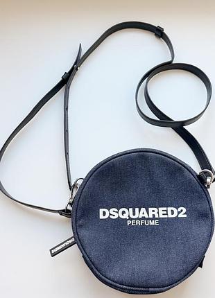 Женская сумка dsquared2 round crossbody bag denim