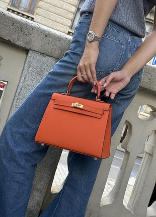 Сумка шкіряна epsom 25 orange h/gold (арт: 991042)