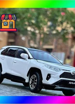 Bs модель автомобіля toyota best mix rav4 2020 р. біла, масштаб 1:32, інерційна, зі світлом і звуком, bas77/n