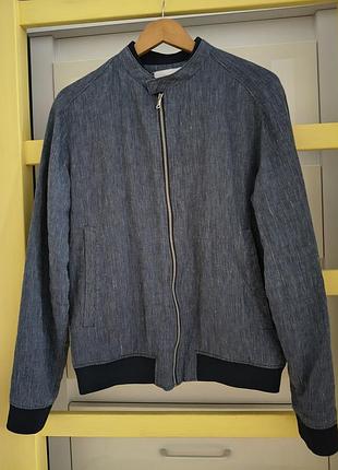 Куртка льна 100% zara бомбер ветровка