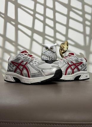 🌺женские кроссовки asics gel-venture 6 white metallic red