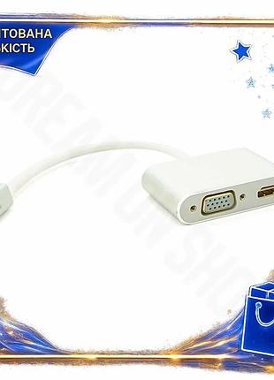 Dm конвертер mini display специфікація 2.2 port hdmi vga 30 см сріблястий 4k 2k для підключення ноутбу spe|lz