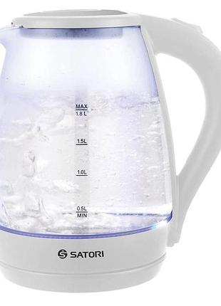 Электрочайник satori sgk-4105-wt 1.8 л 1500 вт, стильный электрический чайник, чайники с подсветкой