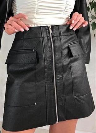 Юбка, мини юбка эко-кожа river island, 10