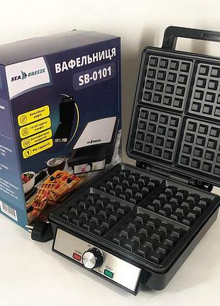Электровафельница для бельгийских вафель seabreeze sb-0101 1200 вт
