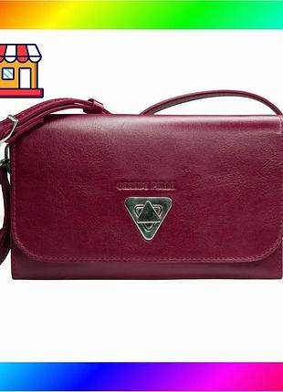 Bs женский клатч grande best mix pelle 701661 223х135х30 мм глянцевая кожа вишня bas77/n