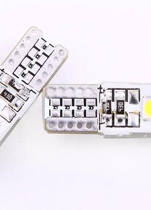 Лампа діодна 12в безцок. t10 8-smd 3030 силікон "led" (2 шт.)