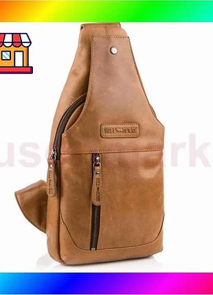 Bs сумка-слинг мужская кожаная best mix hill burry hb6101 коньяк bas77/n