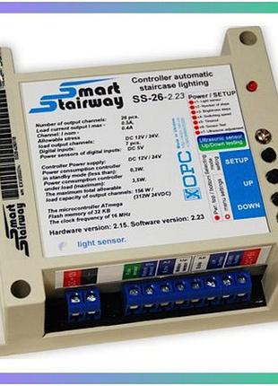 Контролер інтерактивного світлодіодного підсвічування сходів smart stairway ss-26 для led-освітлення 26 ступен