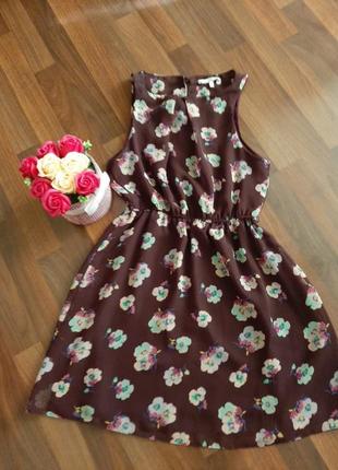 Сукня бардо в квітковий принт