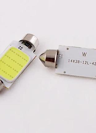 Лампа диодная 24в салона 41мм 12-cob "led" (2 шт.)
