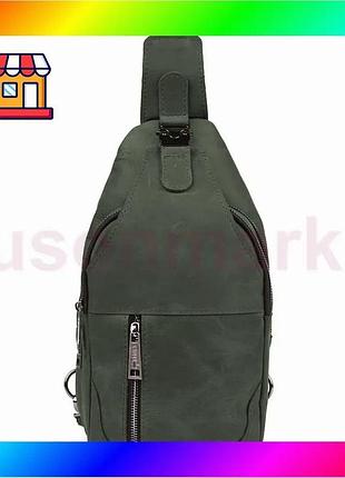 Bs мужской рюкзак слинг best mix из лошадиной кожи tarwa rе-4004-3md зеленый bas77/n