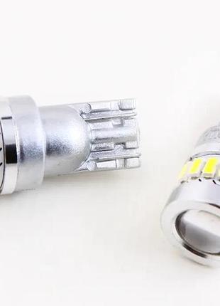 Лампа диодная 12в безцок. t10 18+1-smd 4014/3030 стекло с линзой и радиатором "led" (2 шт.)