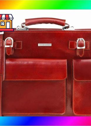 Bs мужской кожаный портфель best mix 2 отделения tuscany leather venezia tl141268 (красный) bas77/n