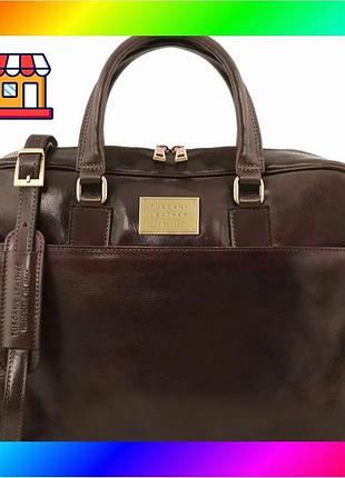 Bs кожаный портфель для best mix ноутбука с передним карманом tuscany leather urbino tl141241 (темно-к bas77/n