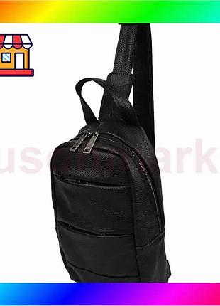 Bs рюкзак слинг кожаный best mix объемный с карманами tarwa fa-6010-3md черный флотар bas77/n