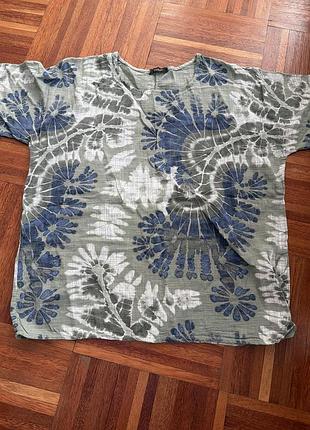 Нова бавовняна  блуза з візерунком у стилі тай-дай (tie-dye), який нагадує традиційну японську техніку шіборі (shibori) today s-m 36-38 італія 🇮🇹