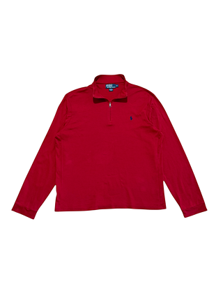 Кофта polo ralph lauren 1/4 zip 1/3 джемпер реглан красная мужская xl хл