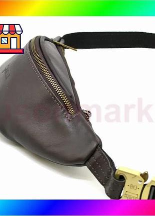 Bs коричневая напоясная маленькая best mix сумка из натуральной кожи tarwa gc-3034-3md bas77/n