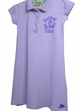 Винтажное детское платье-поло nike heritage 72 (лавандовое) — рост 116-122 см