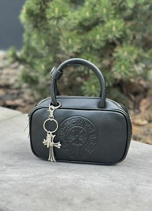Жіноча сумка chrome hearts black стильна сумочка чорна