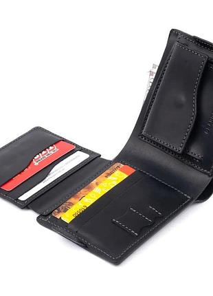 Bs кожаное портмоне аmico best mix grande pelle, черный крейзи хорс 515110 bas77/n