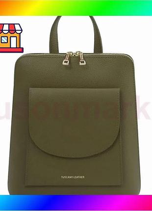 Bs небольшой женский кожаный best mix рюкзак италия tuscany tl142092 (forest green) bas77/n