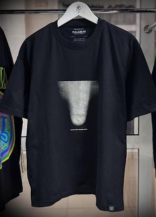 Оверсайз футболка pull&bear relaxed fit чорна на космічну тематику космос