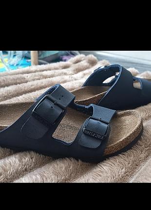 Биркенштоки детские шлепанцы шлепки birkenstock arizona kids синие 31