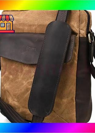 Bs чоловіча сумка із best mix вощеного канвасу через плече tarwa rcw-1810-4lx bas77/n