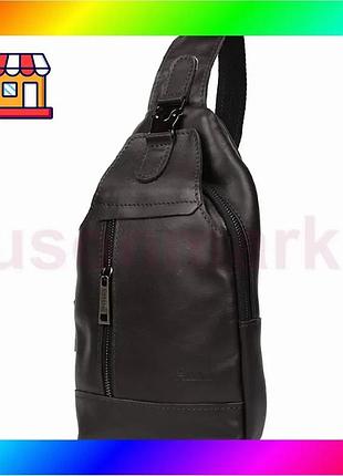 Bs мужской рюкзак слинг best mix кожаный коричневый tarwa gc-0116-3md bas77/n