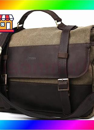 Bs мужской портфель из best mix канваса и кожи наппа tarwa rch-3920-3md bas77/n
