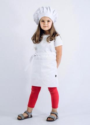 Фартух + ковпак дитячий latte kids 5-7років білий