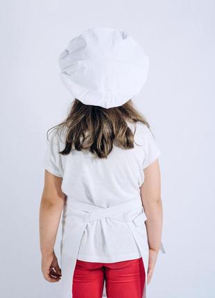 Фартух + ковпак дитячий latte kids 5-7років білий