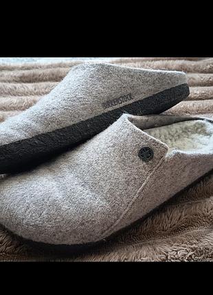 Биркенштоки тапочки тапочки войлочные овчина birkenstock boston zermatt серые 40