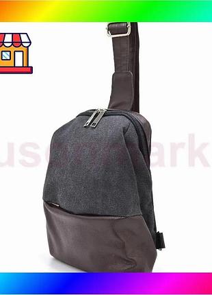 Bs рюкзак слинг на best mix одно плечо из кожи и канвас tarwa gca-1905-3md bas77/n