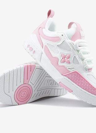 Кроссовки lou *s vu *tton skate sneaker white pink арт 10016