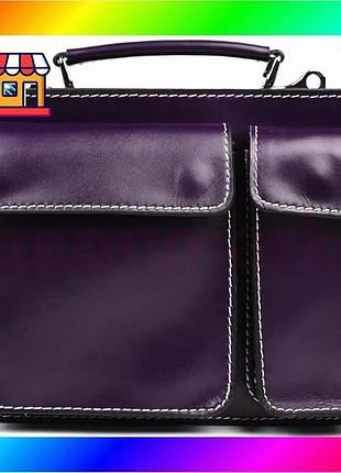 Bs жіночий шкіряний портфель best mix firenze fr7007p сливовий bas77/n