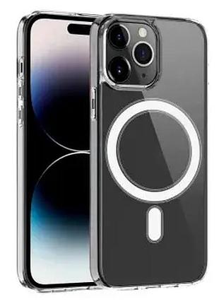 Противоударный чехол для iphone 15 pro силиконовый с magsafe защита от ударов и падений прозрачный
