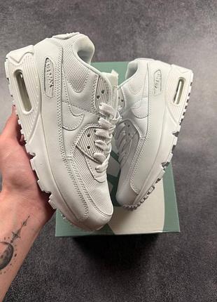 🛍 nike air max 90 all white 10