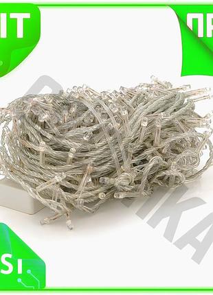 Ve гирлянда 400led белая 20 new version метров светодиодная для декора 7 режимов освещения с прозрачно n6w_ver