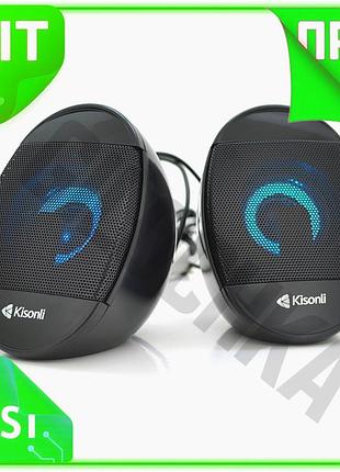 Ve колонки 2.0 kisonli для new version пк и ноутбука usb 3,5 мм акустическая система для музыки и игр n6w_ver