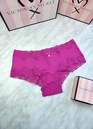 Хлопковые трусики cheeky с теневой полоской и кружевной отделкой. lace trim. victoria’s secret. оригинал 🇺🇸