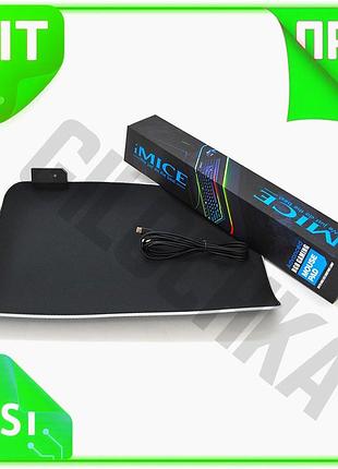 Ve коврик для мыши imice new version rgb 250*350 мм тканевый с боковой прошивкой для работы и игр ковр n6w_ver