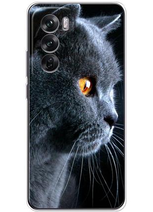 Чехол силиконовый с картинкой на oppo reno 12 (британский кот)