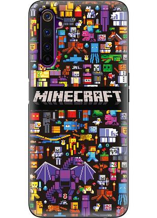 Чехол силиконовый с картинкой на realme 6 pro (майнкрафт, minecraft)