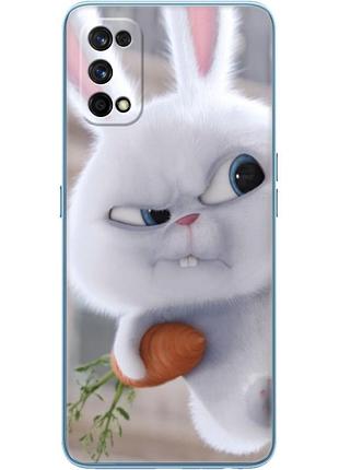 Чехол силиконовый с картинкой на realme 7 pro (кролик снежок)